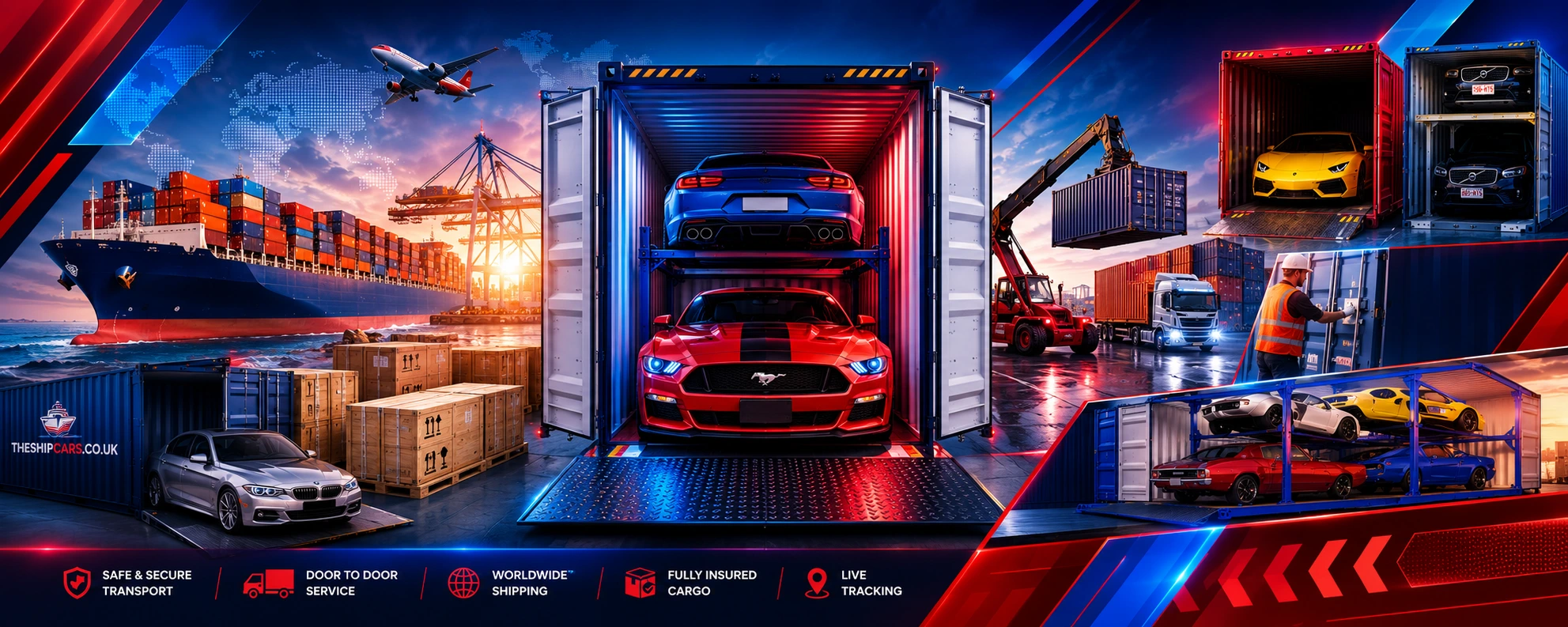 Specialists in shared, groupage and LCL shipping from the UK and EU — MySharedContainer.co.uk safe and secure transport, door-to-door service, worldwide shipping, fully insured cargo and live tracking for cars, motorcycles, pallets and household effects